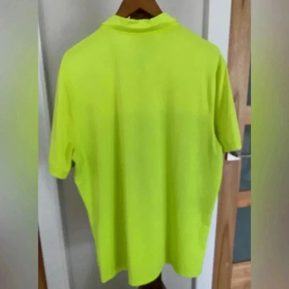 Nike Golf Dri-Fit Collared Short Sleeve Men’s Polo Shirt Large Grey‎ Yellow GUC